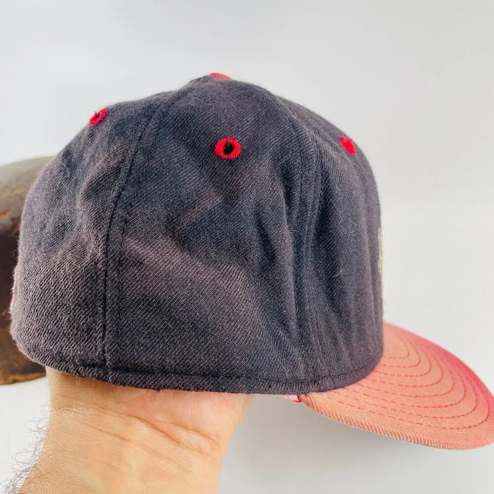VINTAGE Nebraska Cornhuskers Hat Cap Fitted 6 3/4 Black New Era 59Fifty Wool